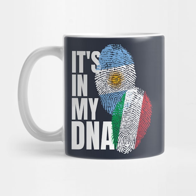 Italian Plus Argentinian DNA Mix Flag Heritage Gift by Just Rep It!!